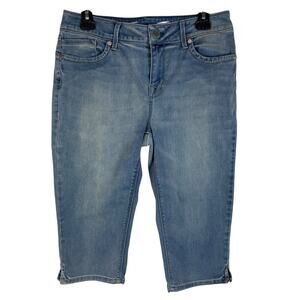Seven7 Jeans Women's 8 Blue Denim Stretch Mid-Rise Skimmer Booty‎ Shaper Zip Fly